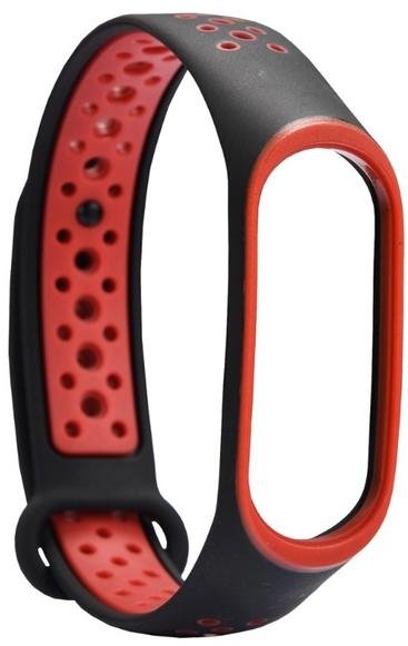 РЕМЕШОК НА MI BAND 3/4 СИЛИКОНОВЫЙ BLACK/RED