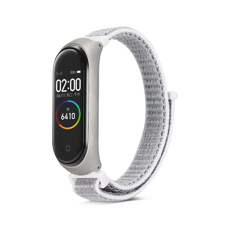 РЕМЕШОК НА MI BAND 3/4 NEYLON/METALL WHITE