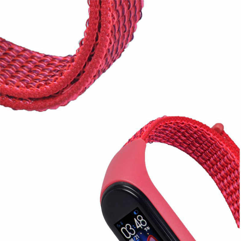 РЕМЕШОК НА MI BAND 3/4 NEYLON/METALL DARK-PINK