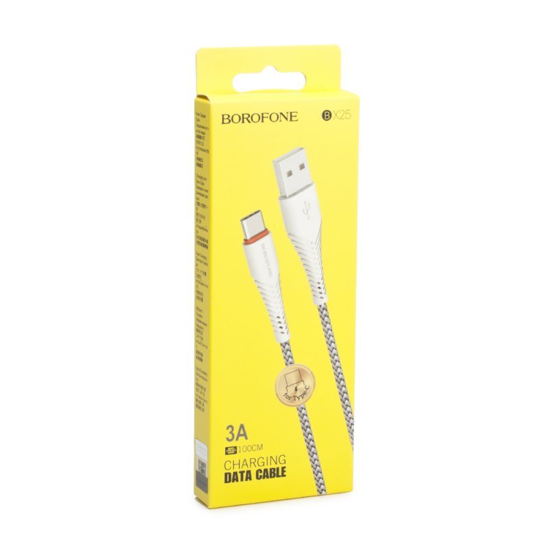 USB ПРОВОД BOROFONE BX 25 TYPE C WHITE