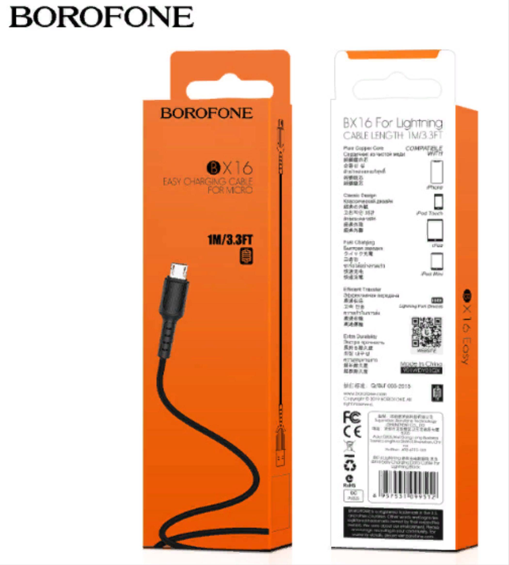 USB ПРОВОД BOROFONE BX 16 MICRO BLACK