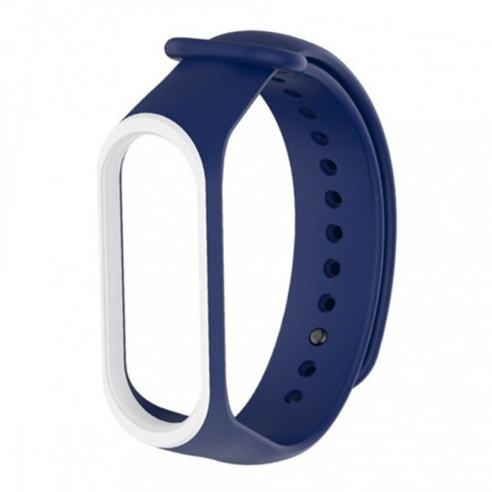 РЕМЕШОК НА MI BAND 3/4 СИЛИКОНОВЫЙ BLUE/WHITE