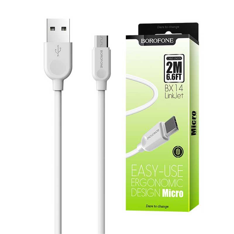 USB ПРОВОД BOROFONE BX 14 MICRO 2.M WHITE