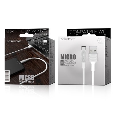 USB ПРОВОД BOROFONE BX 1 MICRO WHITE